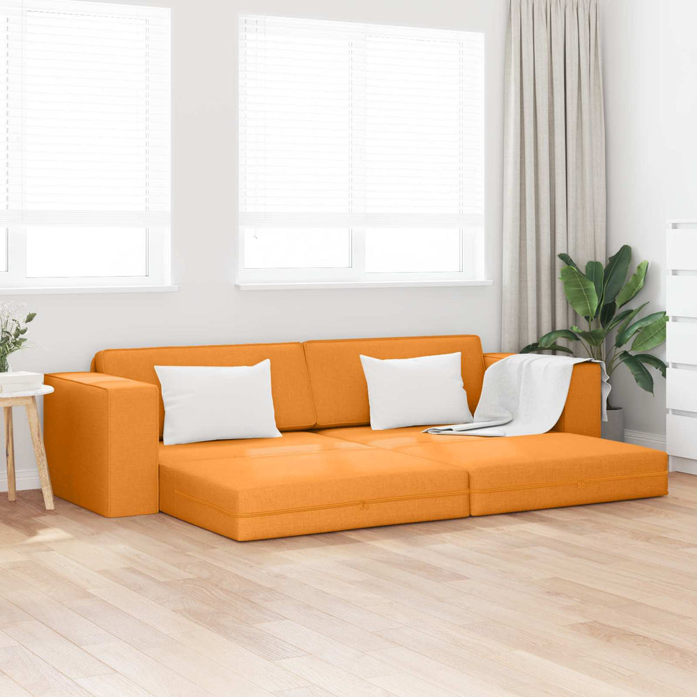 Schlafsofa Dunkelgelb Stoff 245 cm