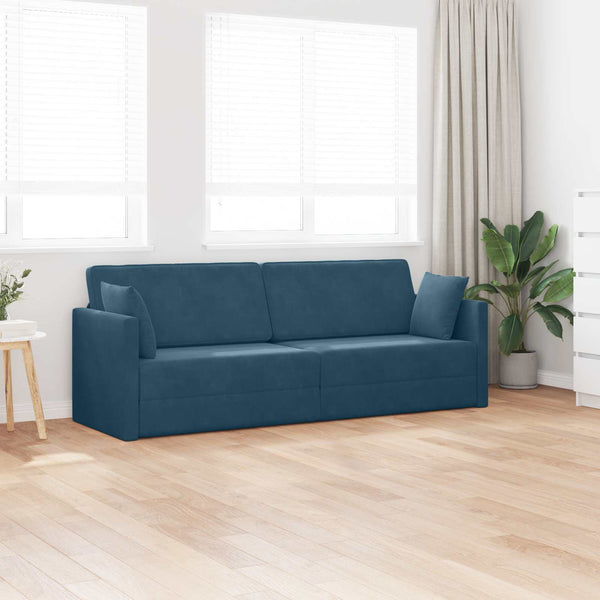 Blaues Samt Boden-Sofa-Bett 213 cm