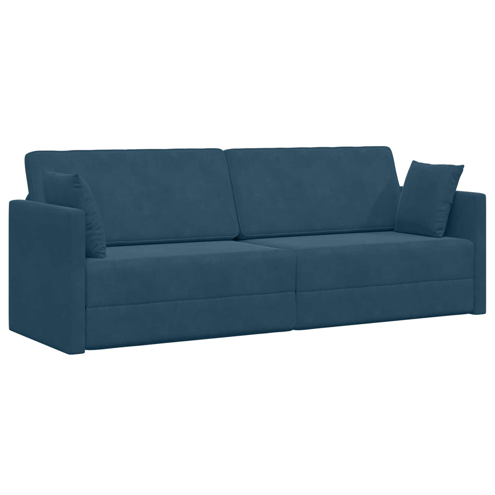 Blaues Samt Boden-Sofa-Bett 213 cm