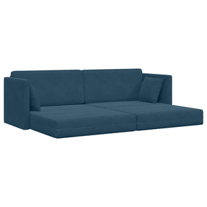 Blaues Samt Boden-Sofa-Bett 213 cm