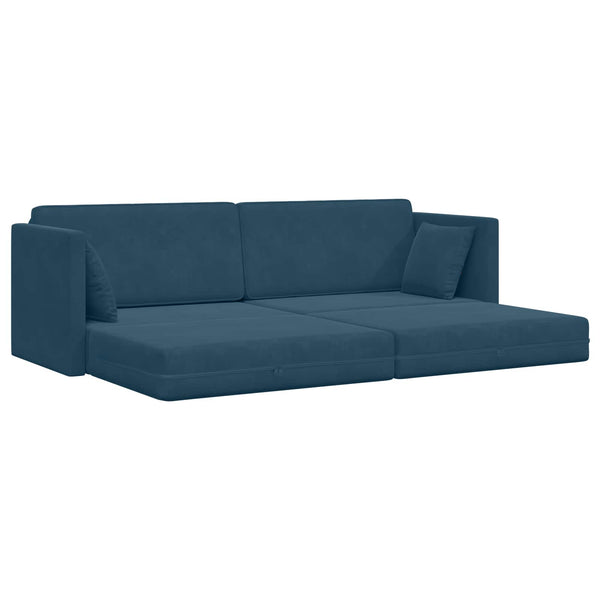 Blaues Samt Boden-Sofa-Bett 213 cm