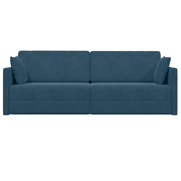 Blaues Samt Boden-Sofa-Bett 213 cm