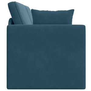 Blaues Samt Boden-Sofa-Bett 213 cm