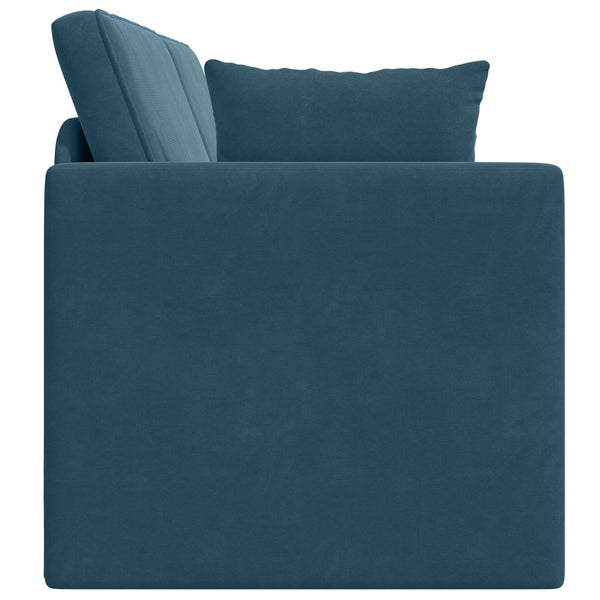 Blaues Samt Boden-Sofa-Bett 213 cm