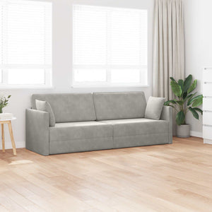 Helles Grau Samt Boden-Sofa-Bett