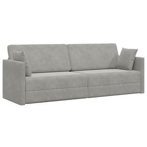Helles Grau Samt Boden-Sofa-Bett