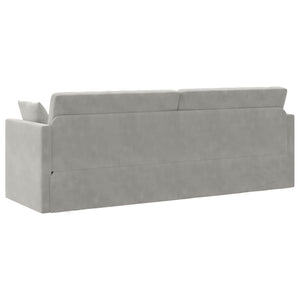 Helles Grau Samt Boden-Sofa-Bett
