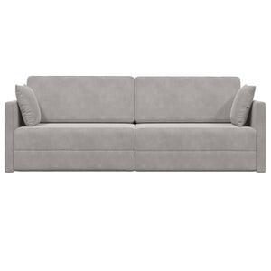 Helles Grau Samt Boden-Sofa-Bett