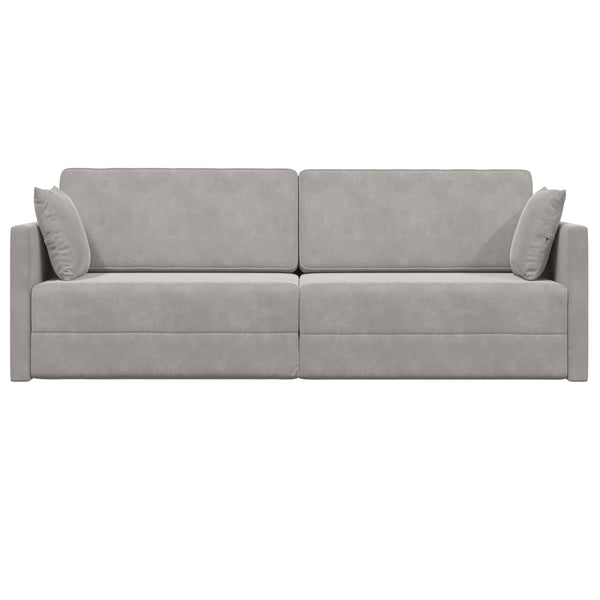 Helles Grau Samt Boden-Sofa-Bett