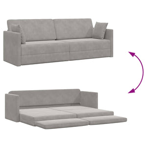 Helles Grau Samt Boden-Sofa-Bett
