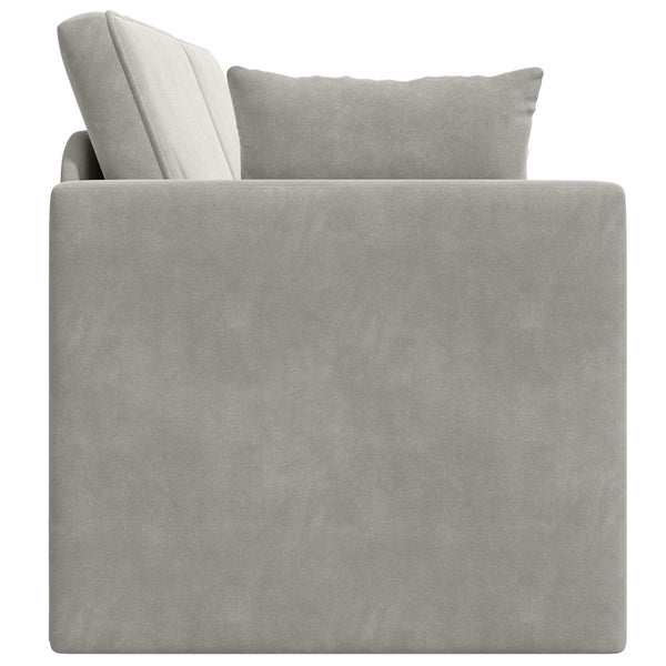 Helles Grau Samt Boden-Sofa-Bett
