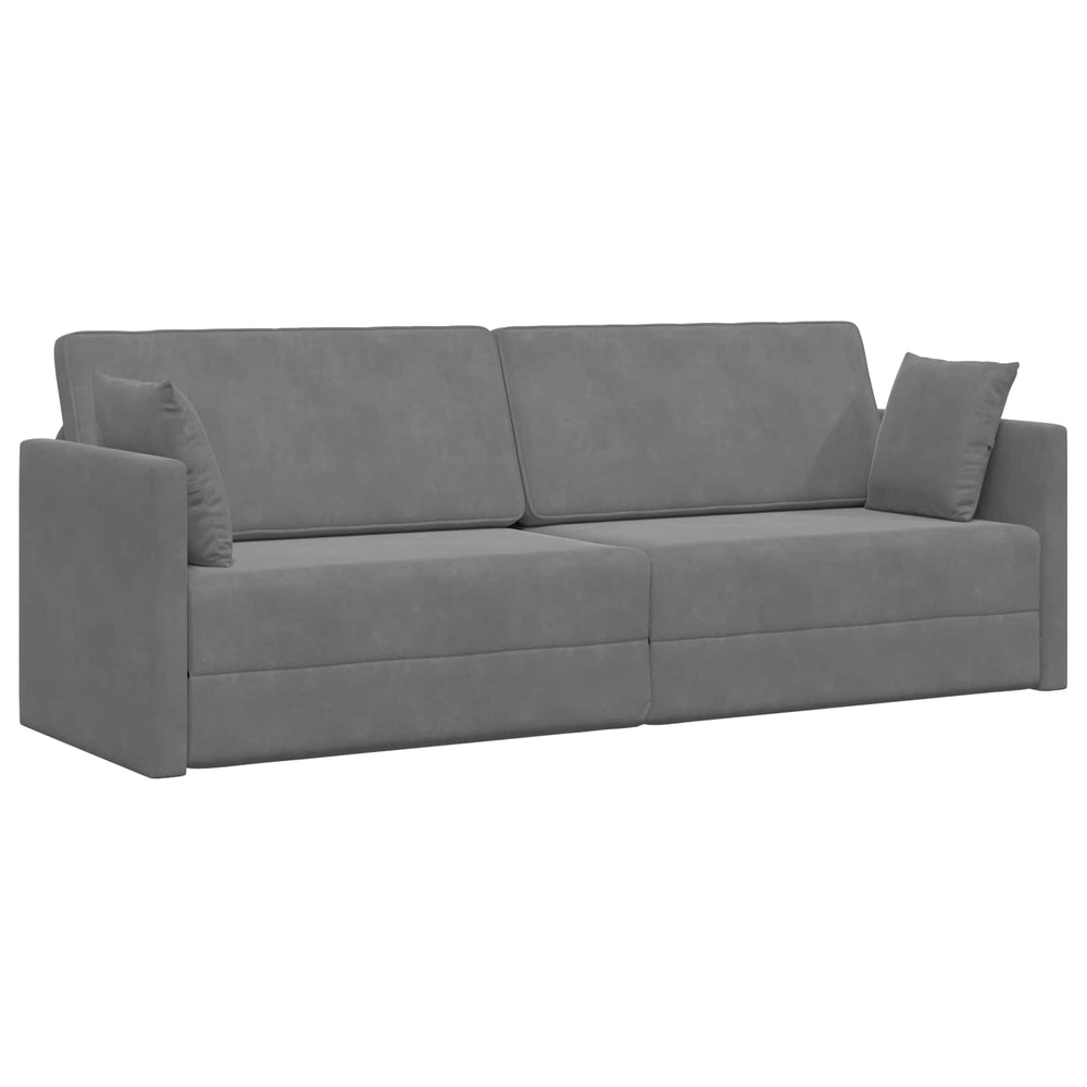 Dunkelgraues Samt Boden-Sofabett 213 cm