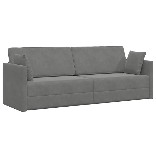 Dunkelgraues Samt Boden-Sofabett 213 cm