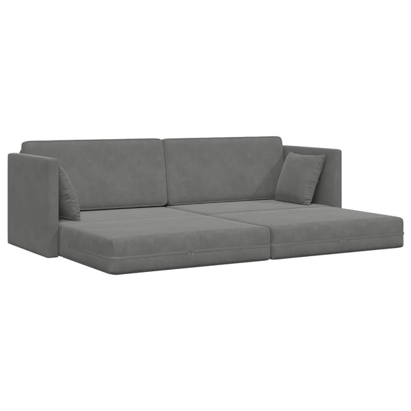 Dunkelgraues Samt Boden-Sofabett 213 cm