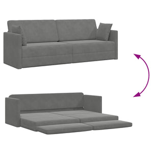 Dunkelgraues Samt Boden-Sofabett 213 cm