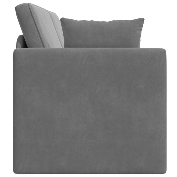Dunkelgraues Samt Boden-Sofabett 213 cm