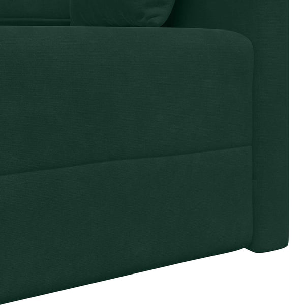 Dunkelgrünes Samt Boden-Sofa-Bett 213 cm