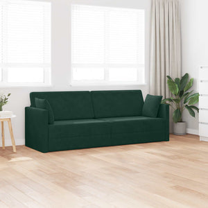 Dunkelgrünes Samt Boden-Sofa-Bett 213 cm
