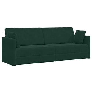 Dunkelgrünes Samt Boden-Sofa-Bett 213 cm
