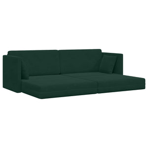 Dunkelgrünes Samt Boden-Sofa-Bett 213 cm