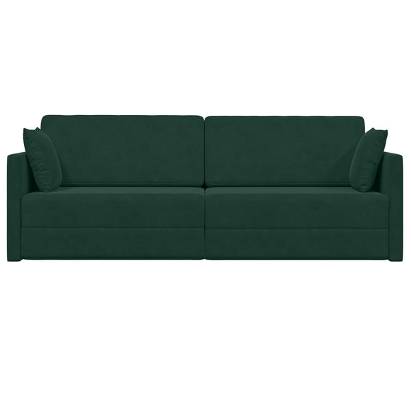 Dunkelgrünes Samt Boden-Sofa-Bett 213 cm