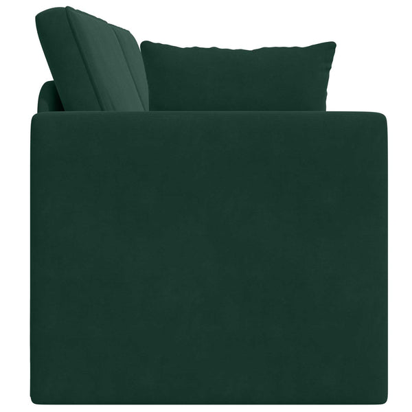 Dunkelgrünes Samt Boden-Sofa-Bett 213 cm