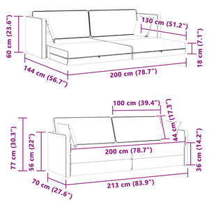 Dunkelgrünes Samt Boden-Sofa-Bett 213 cm