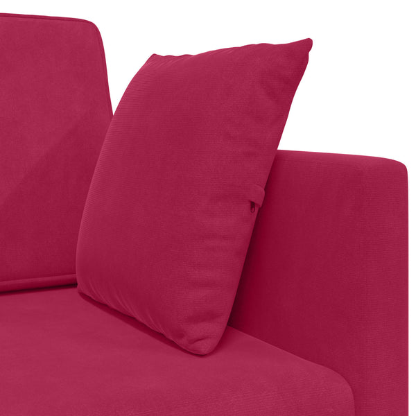Weinrotes Samt Boden-Sofa-Bett 213 cm