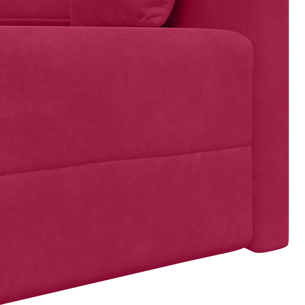 Weinrotes Samt Boden-Sofa-Bett 213 cm