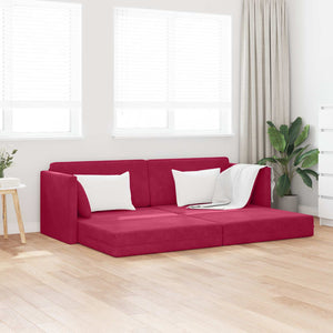 Weinrotes Samt Boden-Sofa-Bett 213 cm