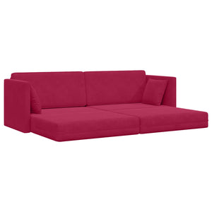 Weinrotes Samt Boden-Sofa-Bett 213 cm