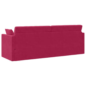 Weinrotes Samt Boden-Sofa-Bett 213 cm