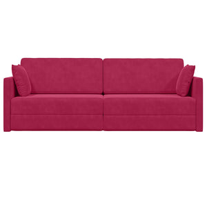 Weinrotes Samt Boden-Sofa-Bett 213 cm