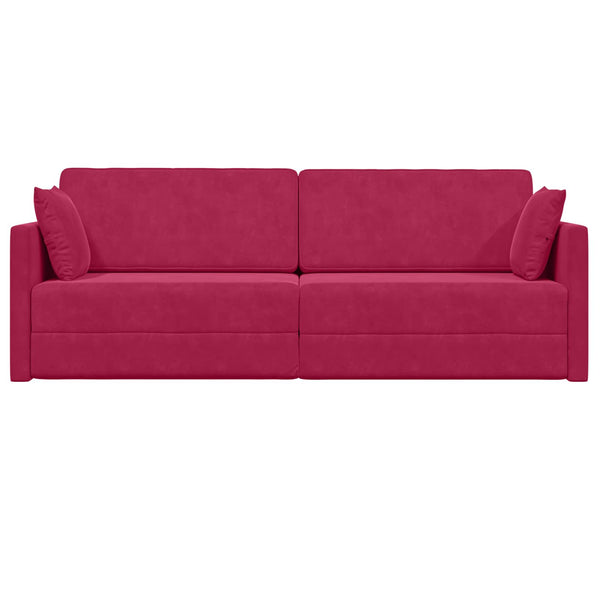 Weinrotes Samt Boden-Sofa-Bett 213 cm