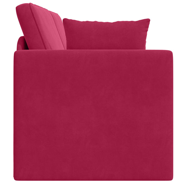 Weinrotes Samt Boden-Sofa-Bett 213 cm