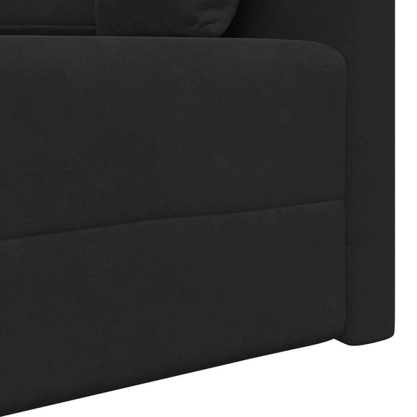 Schwarzes Samt Boden-Sofabett 213 cm