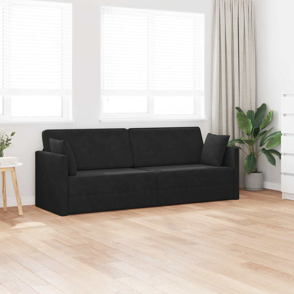 Schwarzes Samt Boden-Sofabett 213 cm