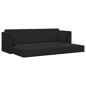 Schwarzes Samt Boden-Sofabett 213 cm