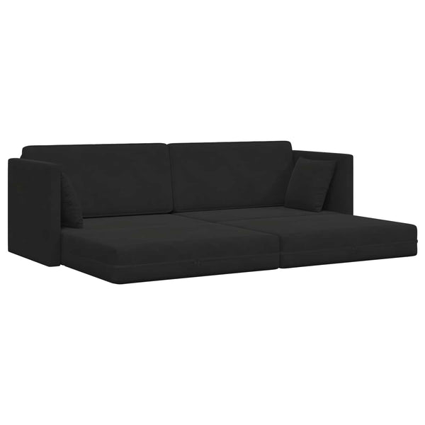 Schwarzes Samt Boden-Sofabett 213 cm