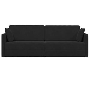 Schwarzes Samt Boden-Sofabett 213 cm
