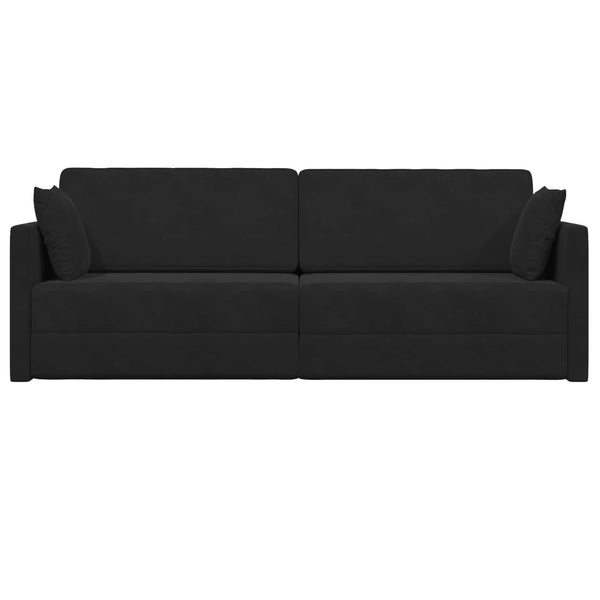 Schwarzes Samt Boden-Sofabett 213 cm