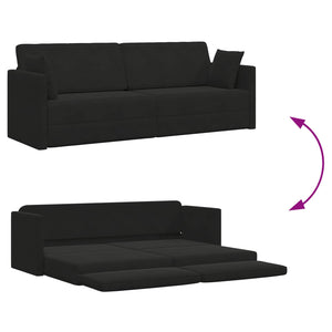 Schwarzes Samt Boden-Sofabett 213 cm