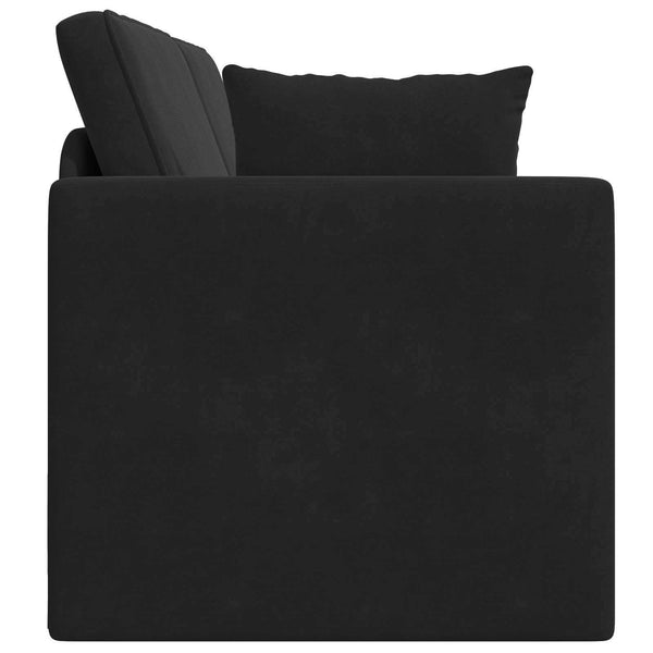 Schwarzes Samt Boden-Sofabett 213 cm