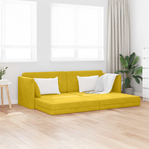 Gelbes Samt Boden-Sofa-Bett 213 cm