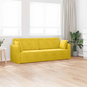 Gelbes Samt Boden-Sofa-Bett 213 cm