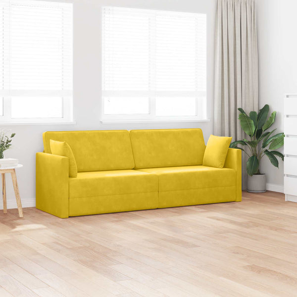 Gelbes Samt Boden-Sofa-Bett 213 cm