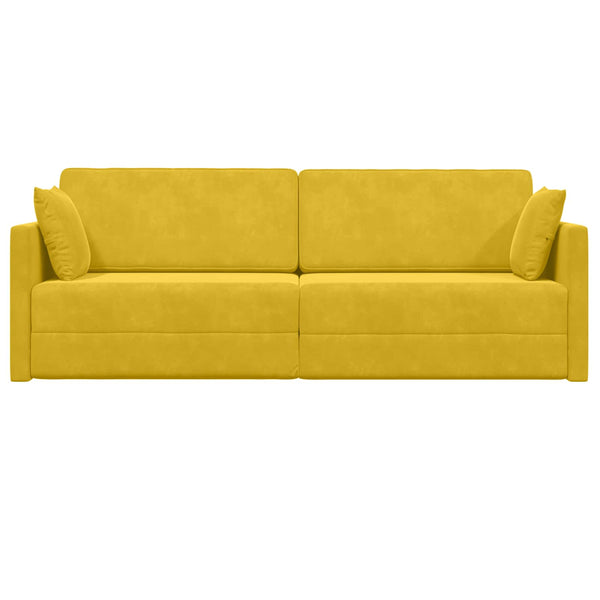 Gelbes Samt Boden-Sofa-Bett 213 cm