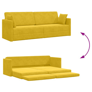 Gelbes Samt Boden-Sofa-Bett 213 cm
