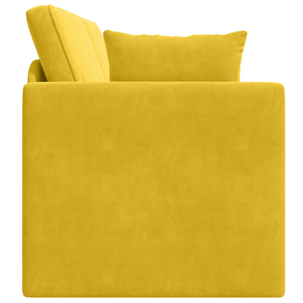 Gelbes Samt Boden-Sofa-Bett 213 cm