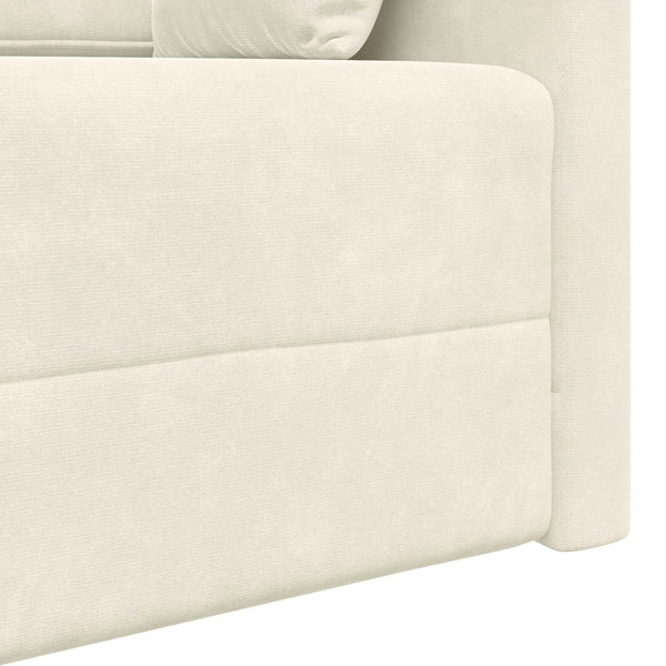 vidaXL Canapé-lit de sol crème 213 x 70 x 77 cm Velours
